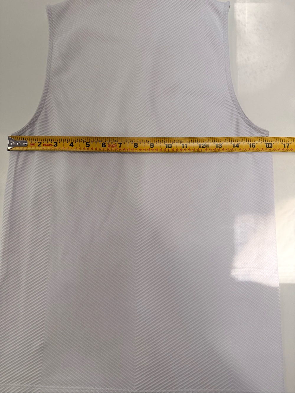 Athleta White Flurry Ribbed Mock Neck Tank Base Layer Sz Medium - Picture 3 of 5